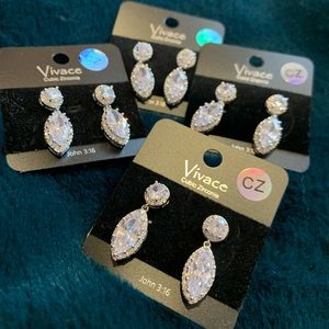 Cubic Zirconia Teardrop Earrings Bridal Prom Bridesmaid Formal Event Jewelry